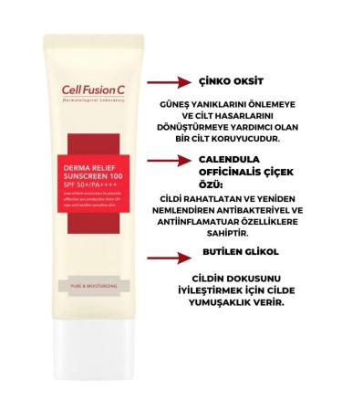 Cell Fusion C Derma Relief 100 Spf 50 /pa Sun Cream for Children and Adults 35ml 35ml Set - Buy Online on GoSupps.com