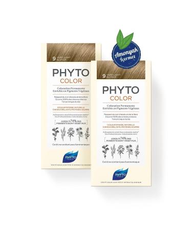 Phyto Phytocolor 9 Light Blonde Ammonia-Free Permanent Herbal Hair Dye Dual Advantage Set