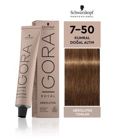 Igora Auburn Natural Gold Hair Dye Royal Absolutes 7-50 4045787282498