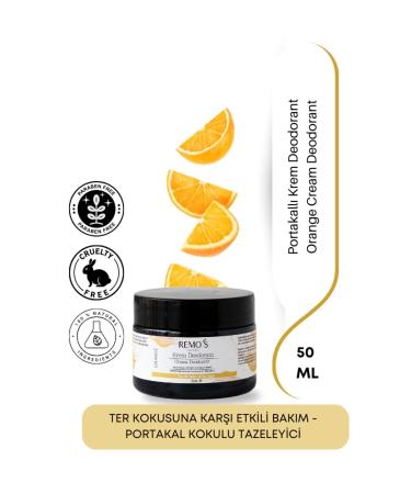 RemosNatural Cream Deodorant Orange 50 ml Formula Preventing Bad Odor Formation