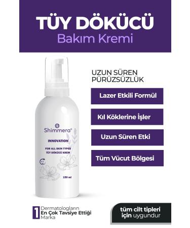 shimmera Hair Removal and Hair Reducing Cream for All Skin Types Epilation