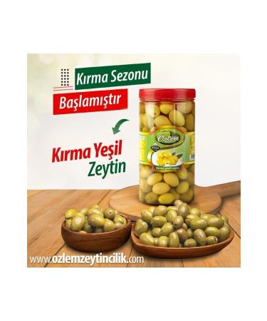Ozlem Olive Industry Ozlem Cracking 1 Kg Pet Green Olives (180-200 KLB)