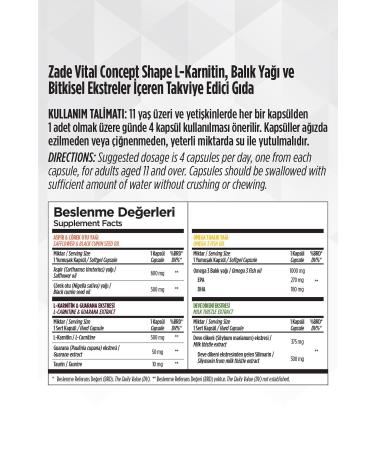 Zade Vital Concept Shape 60 Capsules - Buy Online on GoSupps.com