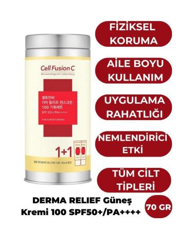 Cell Fusion C Derma Relief 100 Spf 50 /pa Sun Cream for Children and Adults 35ml 35ml Set