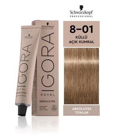 Igora Royala Absolutes Shades 8-01 Ash Light Blonde Hair Dye 60ml