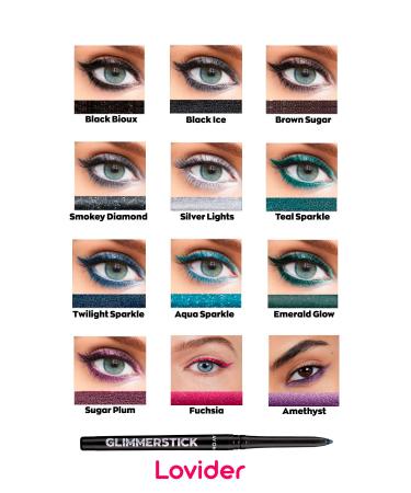 Avon Glimmerstick Lift Eyeliner Glitter - Aqua Sparkle 2 Pack + Lovider Pocket Mirror Gift - Buy Online on GoSupps.com