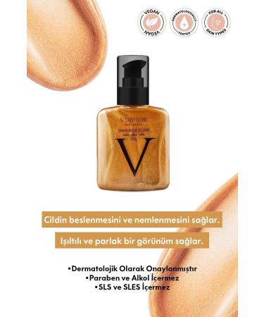 V AV OR Shimmer Elixir Face Body Hair Care Oil Vegan Renewing Repairing Moisturizer 100ml - Buy Online on GoSupps.com