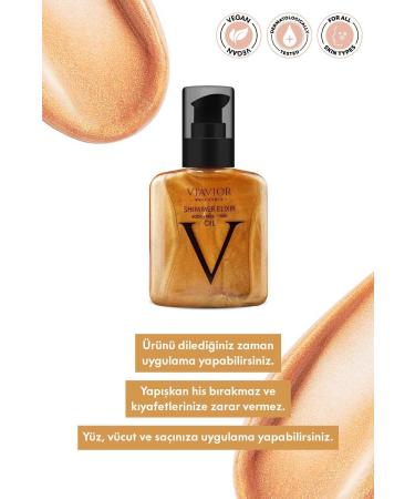 V AV OR Shimmer Elixir Face Body Hair Care Oil Vegan Renewing Repairing Moisturizer 100ml - Buy Online on GoSupps.com