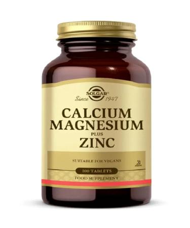 Solgar Calcium Magnesium Plus Zinc 100 Tablets - Buy Online on GoSupps.com