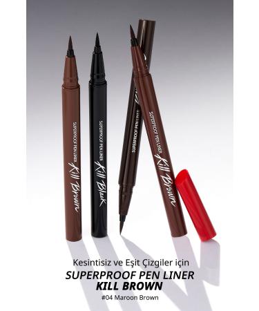 CLIO Sponge-Tipped Waterproof Pencil Eyeliner Clio Superproof Pen Liner Kill Brown (04 Maroon Brown) - Buy Online on GoSupps.com