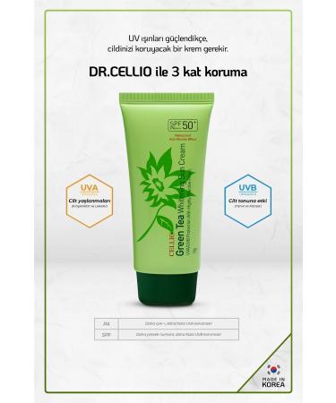 DR. CELLIO 2 Pieces Green Tea Containing Soothing Anti-Blemish and Anti-Acne Sunscreen Spf50 Pa Uva/uvb - Buy Online on GoSupps.com