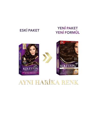 Wella Koleston Supreme Hair Dye 3/0 Dark Brown X2'li Seti - Buy Online on GoSupps.com
