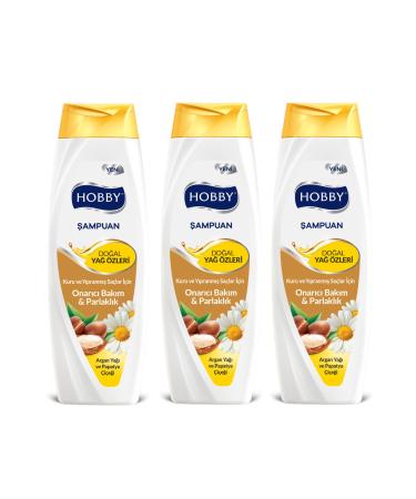 Hobby Shampoo Argan Oil and Chamomile Flower 600 Ml 3 Pieces