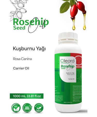 Oleora Rosehip Seed Oil Fixed Oil (ROSEH P SEEDS O L) Carrier Oil Pure 1000 ml