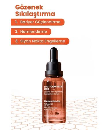 Cosmogenesis Labs Acne Anti-Blackhead Niacinamide Skin Serum 30ml Vegan Pore Tightening (5% NIACINAMIDE) - Buy Online on GoSupps.com