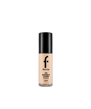 Flormar Invisible Cover HD Light Texture & Semi-Glossy Finish Spf30 Foundation 30 g | 40 Light Ivory