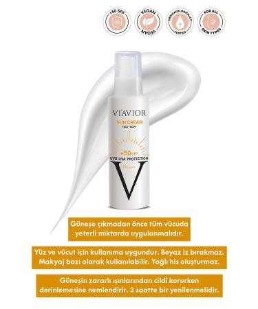 V AV OR Sun Cream 50 Spf Sunscreen Cream Daily High UV Protection Anti-Stain Refreshing 150ml - Buy Online on GoSupps.com