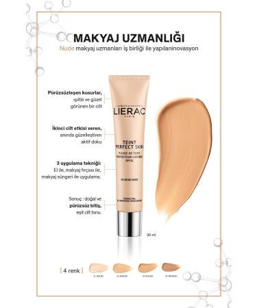 Lierac Te nt Perfect Golden Beige/3 Perfect Skin Texture Brightening Fluid Foundation - Buy Online on GoSupps.com