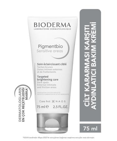 Bioderma Pigmentbio Sensitive Areas Genital Area Joint Areas Anti-Darkening Brightening Cream 75 ml