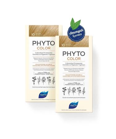Phyto Phytocolor 10 Very Light Blonde Ammonia-Free Permanent Herbal Hair Dye Dual Advantage Set