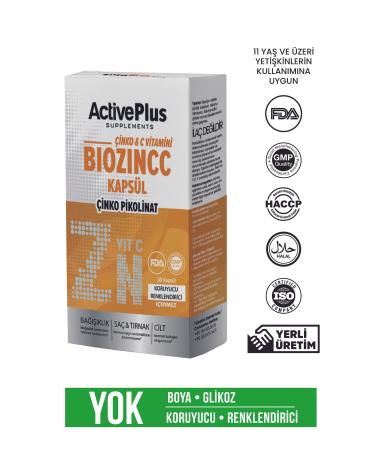 ActiveBee Supplements ACTIVE PLUS BIOZINCC 30 CAPSULES