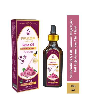 paksa Moisturizing & Skin Tone Balancing Rose Oil Hair-Face and Body Serum 100 ml