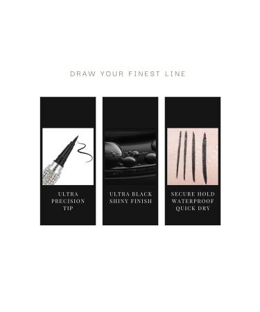 EDA LUXURY BEAUTY Ultra Thin Felt Tip Eyeliner Black Shiny Waterproof Liquid Eyeliner Vegan Precision Eye Liner - Buy Online on GoSupps.com