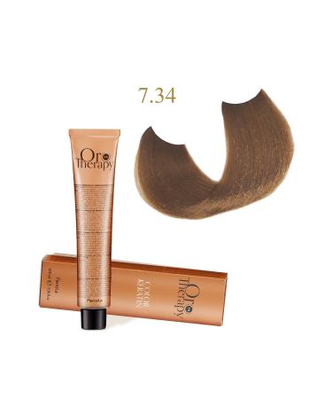 Fanola Oro Therapy 24k Color Keratin With Gold & Argan Oil 100ml (ammonia Free) 7.34 Blonde Golden Copper