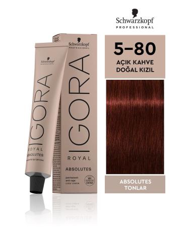 Igora Royal Absolutes Shades 5-80 Light Brown - Natural Red Hair Dye 60 ml