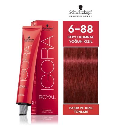 Igora Royal 6-88 Dark Blonde Intense Red Hair Dye 60 ml - Buy Online on GoSupps.com