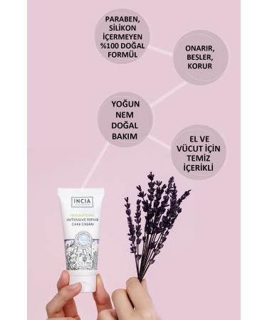 INCIA 0 Natural Repair Care Cream Intensive Moisturizing Skin Care Lavender Avocado Shea Vegan 50 ml - Buy Online on GoSupps.com