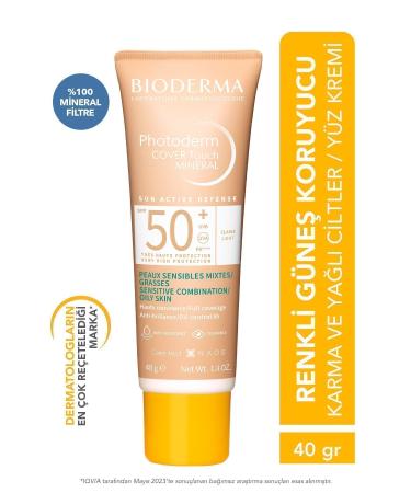 Bioderma Photoderm Cover Touch Spf50+ Light Mixed Oily Skin Concealer Effective Tinted Sun Cream 40 Ml