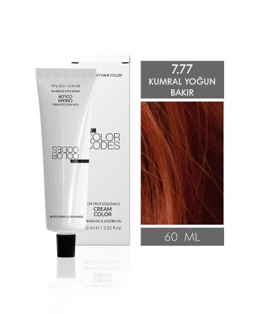 THE COLOR CODES Cream Color Hair Dye 7.77 Intense Copper Blonde 60ml