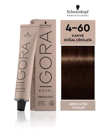 Igora Royal Absolute Shades 4-60 Brown - Natural Chocolate Hair Dye 60 ml