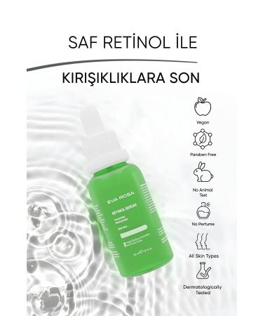 Eva Rosa Anti-Aging and Anti-Wrinkle Retinol Serum 30 ml (REPAIRS MOISTURIZES BRIGHTENS) - Buy Online on GoSupps.com