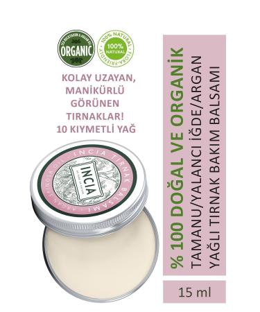 INCIA 0 Natural Nail Care Balm Intensive Moisturizing Cream Argan Oil Organic Vegan 15 ml
