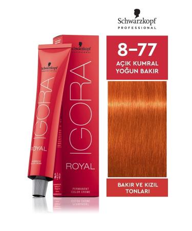 Igora Royal 8-77 Light Blonde Intense Copper Hair Dye 60ml