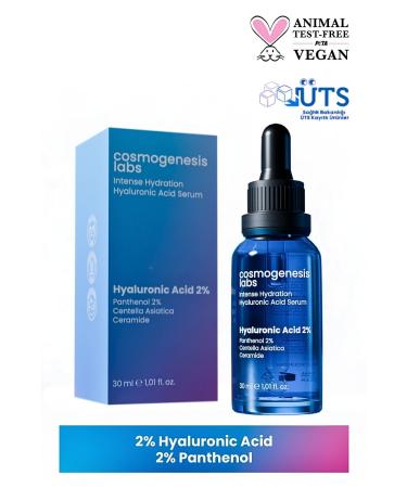 Cosmogenesis Labs Intensive Hyaluronic Acid Skin Serum 30ml Vegan Anti-Wrinkle (2% Hyaluronic Acid) - Buy Online on GoSupps.com
