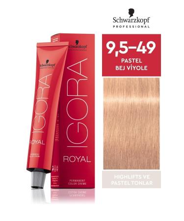 Igora Royal 9.5-49 Pastel Beige Violet Hair Dye 60 ml