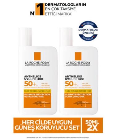 La Roche Posay Anthelios Invisible Fluid Face Sun Cream Skin Spf50+ High Protection 50 ml x 2 - Buy Online on GoSupps.com