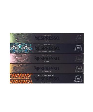 Nespresso Regional Rich Flavors Series Set of 5 India-stockholm-colombia-nicaragua-linizio