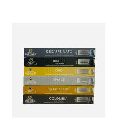 Nespresso Gran Caff Garibaldi Compatible Capsule Coffee Set of 6 60 Capsules (0 Arabica)