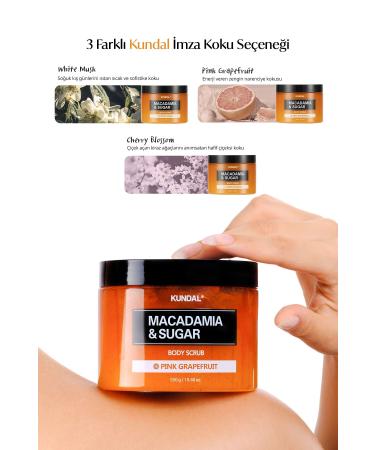 Kundal Macadamia Extract Body Scrub Kundal Macadamia & Sugar Body Scrub 550g (Pink Grapefruit) - Buy Online on GoSupps.com