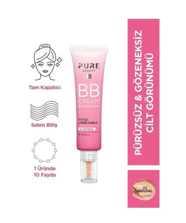 PURE BEAUTY BB Cream Concealing Pores and Color Irregularities Spf50 Pa+++ Natural 30 ml