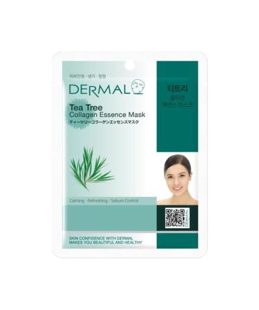 Dermal Tea Tree Extract Soothing Revitalizing Sebum Control Collagen Face Mask 23 gr - Buy Online on GoSupps.com