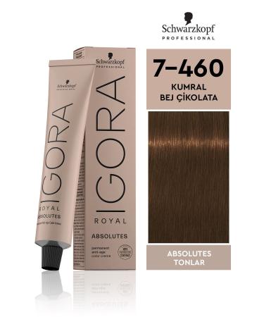 Igora Royal Absolutes Shades 7-460 Auburn - Beige Chocolate Hair Dye