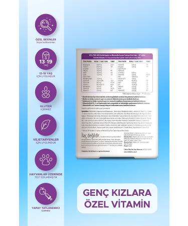 Wellteen Vitamin D Cranberry Grape Seed Extract Special Vitamin Support for Young Girls 30 Tablets - Buy Online on GoSupps.com