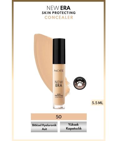 Note Cosmetics New Era Skin Protecting Concealer Dewy Finish Under Eye Concealer - 50 Medium Beige