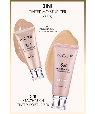 Note Cosmetics 3 in 1 Healthy Skin Tinted Moisturizer SPF 50 Color Tone Equalizing Brightening Cream - Buy Online on GoSupps.com