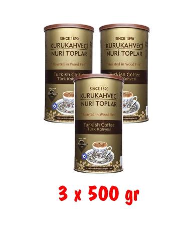 Nuri Toplar Wood Fire Roasted Turkish Coffee 1500 gr 500gr X 3 Pcs